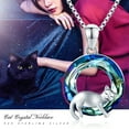 thumbnail image 4 of Coachuhhar Cat Crystal Necklace 925 Sterling Silver Cute Animal Pendant Necklace with Crystal Cat Jewelry Gifts Gifts for Women Cat Lovers, 4 of 8