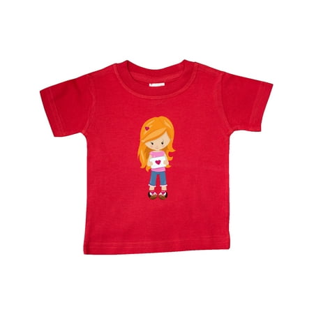 

Inktastic Valentine s Day Girl Orange Hair Girl In Love Gift Baby Girl T-Shirt