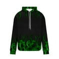 thumbnail image 5 of ZCFZJW Fashion 3D Flame Pattern Print Long Sleeve Hooded Sweatshirts for Men Big and Tall Regular Fit Casual Drawstring Graphic Hoodie Outwear Coat Tops with Pocket Green L, 5 of 5