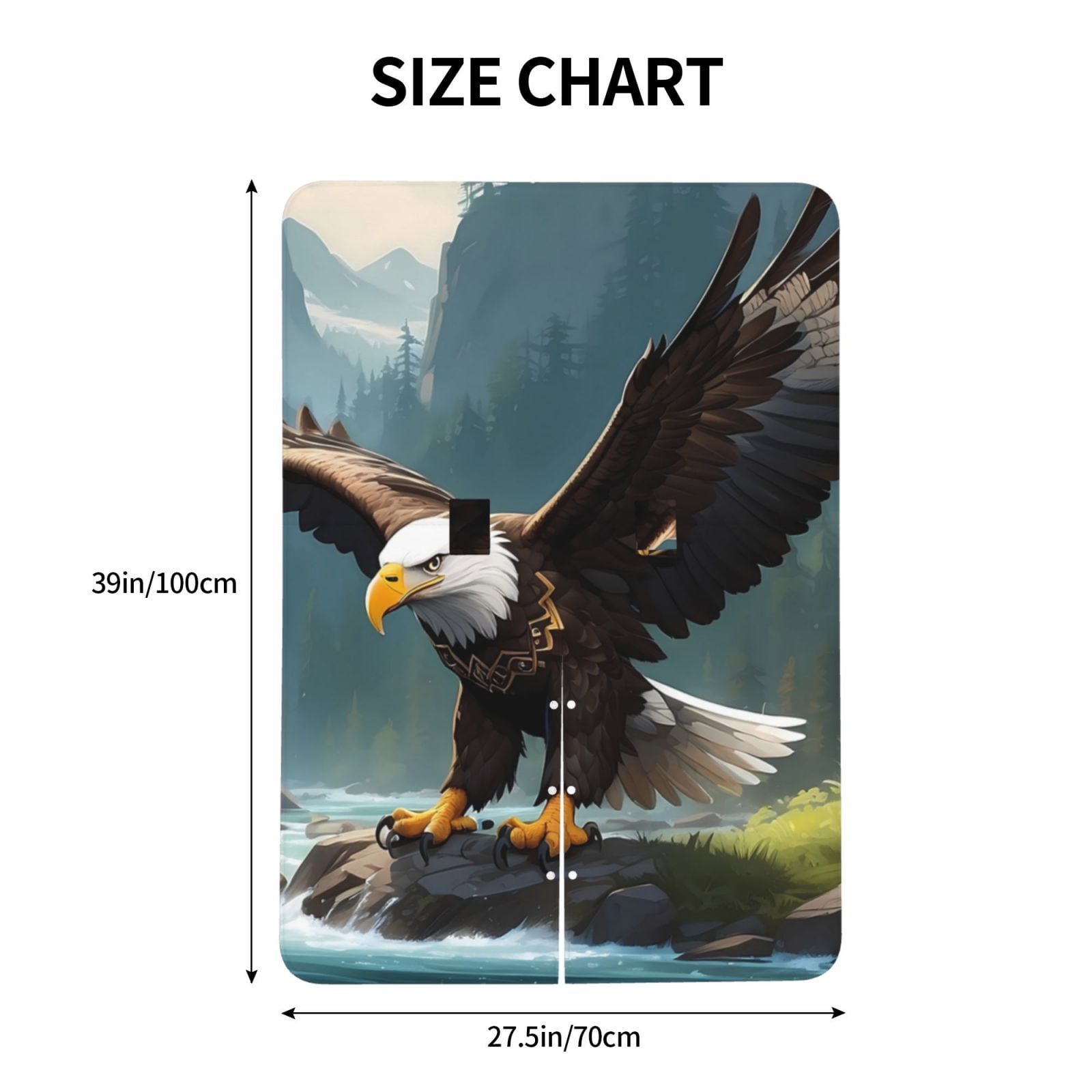 Naloa Forest River Bald Eagle Baby Car Seat Cover, Breathable Baby Carrier Cover, Multiuse Baby Carrier Cover & Nursing Breastfeeding Cover