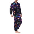 thumbnail image 2 of Sikiie Glowing Chameleon Fantasy Art Mens Pajama Set, Soft Warm Long Sleeve Sleepwear, Cozy Button-Down Pjs for Men-Medium, 2 of 7