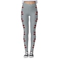 thumbnail image 5 of FYEGRE Women's Workout Leggings with Festive Color Block Print Soft Stretchy Comfort Pants for Yoga Training Grey M, 5 of 5
