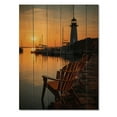 thumbnail image 3 of Designart "Maritime Solace at the Port III" Nautical & Beach Print on Natural Pine Wood, 3 of 5