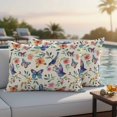 thumbnail image 2 of Outdoor Pillow Cover Watercolor Bird Set of 2 Waterproof Throw Pillowcases Floral Fruit Leaves Decorative Patio Furniture Pillows for Couch Garden Indoor & Outdoor Use, 2 of 9