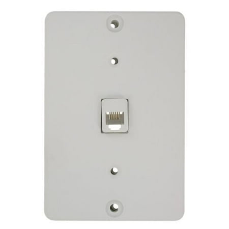 Leviton White Phone Jack - Leviton 40263-W White Quick-Connect Telephone Jack Wall Plate