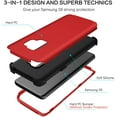 thumbnail image 2 of Galaxy S9 Case, Phone Case Samsung S9, Slim Fit Heavy Duty Shockproof Drop Protection 3 in 1 Rugged Hybrid Hard PC Soft Silicone TPU Bumper Full Protective Non Slip Girls Women S9 Cover, Red, 2 of 8