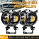 thumbnail image 2 of Luces antiniebla LED para motocicleta, 90 W, ámbar B y blanco, proyector auxiliar, luces LED, superbrillantes, impermeables, lámpara antiniebla para coche, motocicleta, bicicleta, SUV, tractor, estilo búho Rojo Verde, 2 of 5