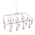 thumbnail image 1 of GUOOL Travel Clip Drip Socks Hangers Clothes Laundry Drying Hanger Rack 23 Clips - Pink, 1 of 5