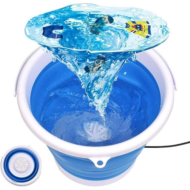 Lavadora de 10 l, lavadora turbo ultrasónica plegable portátil alimentada por USB, adecuada para ropa de bebé/calcetines/ropa interior/sujetador, hogar/viaje/apartamento/dormi