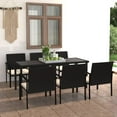 thumbnail image 1 of vidaXL 7 Piece Garden Dining Set Poly Rattan Black, 1 of 5
