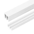 thumbnail image 1 of 4Set Riel deslizante de puerta de plástico, conjunto de hardware de riel de ventana de vidrio deslizante de 1.31Ft para paneles de 1/8" de grosor, para puerta de armario pequeña que se desliza, blanca, 1 of 7