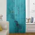thumbnail image 6 of Turquoise Marble Sheer Curtains 54 Inches Long, Minimalist Abstract Golden Fluid Art Light Filering Curtains, Breathable Simi Curtain Privacy Drapes for Kitchen Bathroom Small Window Treatment, 6 of 9