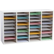 AdirOffice Paper Organizer Literature File Sorter, 36 Compartment, White