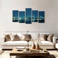 thumbnail image 2 of Elephant Stock Mumbai Skyline At Night Wall Art - Horizontal Multi Panel Canvas - Living Room Wall Decor - City Multi Panel - Black And Blue Decor - 74" x 37", 2 of 4