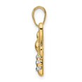 thumbnail image 2 of Finest Gold 14K Yellow & Rhodium White Diamond-Cut Bumblebee Pendant, 2 of 4
