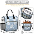 thumbnail image 5 of OBREWU Blue Pioneer Flower Women's Insulated Leakproof Large Lunch Bag, Oxford Cloth, 5 of 7