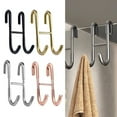 thumbnail image 2 of linyes Stainless Steel Over Glass Door Shower Door Back Shower Towel Rack S-Shape, 2 of 6