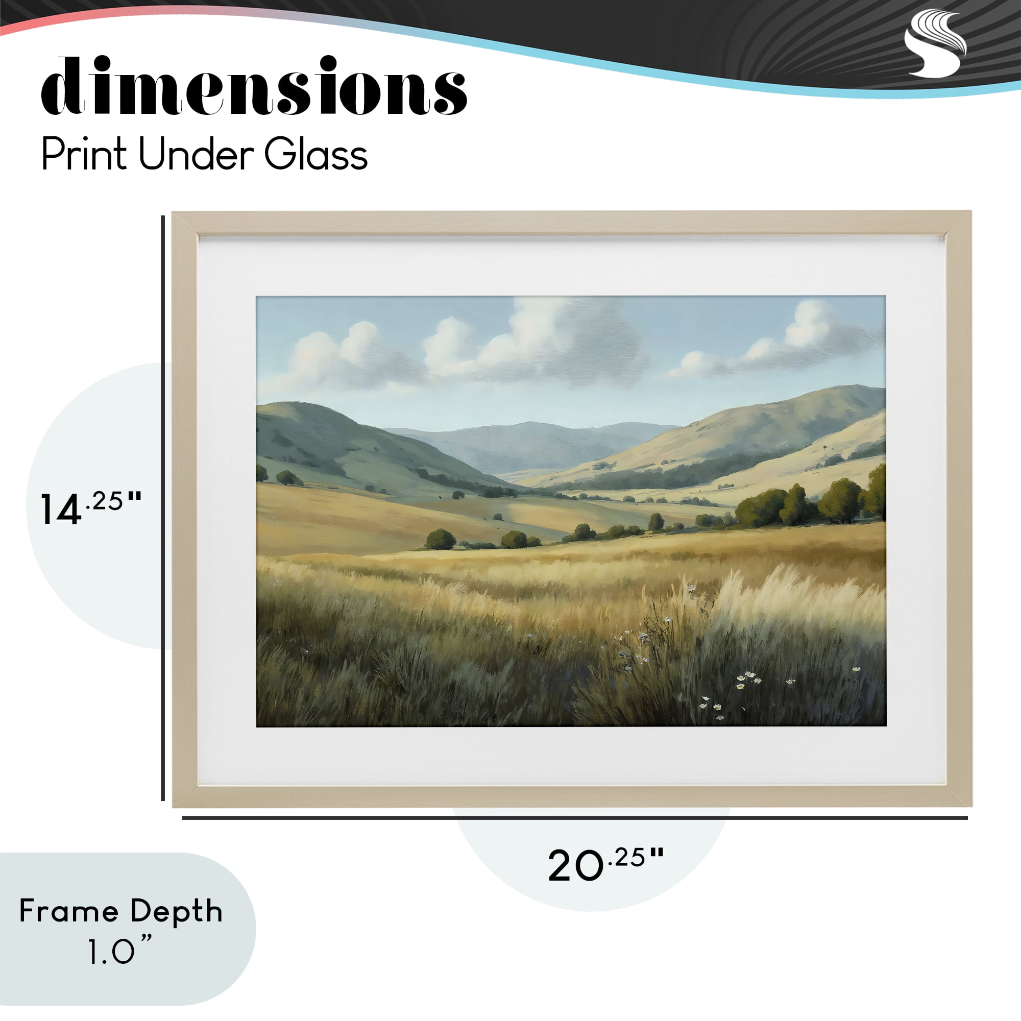 Stupell Industries Rolling Hills at Golden Hour Birch Framed Print Under Glass, design by Creative Studio