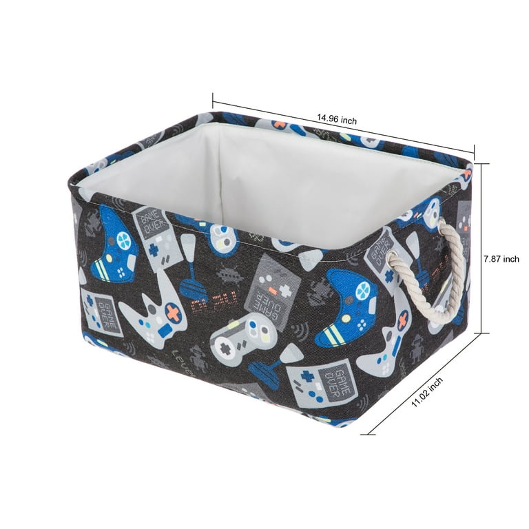 Your Zone Gamer Canvas Kids Storage Bin with Handles, Toy
