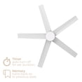 thumbnail image 6 of Stratos 52in 5-Blade Smart Ceiling Fan 2700K-6000K CCT Tunable Range LED Light Kit with Remote Control in Matte White Works With iOS or Android App, 6 of 10