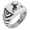 Silver, variant on Stainless Steel Soma Samurai Crest Chevron Pattern Biker Style Polished Ring