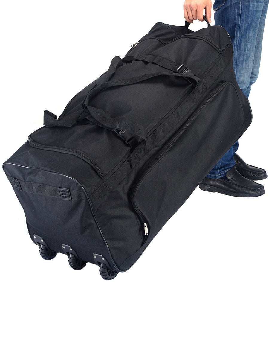 36&quot; Rolling Wheeled Tote Duffle Bag Luggage Travel Duffle Suitcase Black | Walmart Canada
