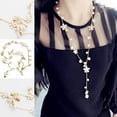 thumbnail image 6 of AYYUFE Flower Pearl Sweater Chain Pendant Long Necklace Women, 6 of 6