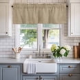 thumbnail image 2 of Brown Farmhouse Farmhouse Short Window Curtain Valances, Vintage Country Monochrome Textured Rod Pocket Kitchen Valances for Living Room Bedroom Bathroom Cafe 42" x 12", 2 of 8