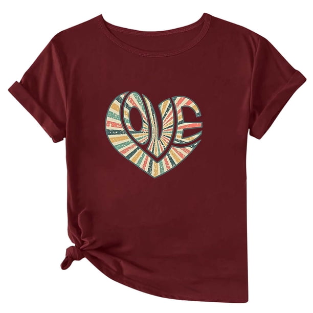 Camisetas de Manga Corta para Mujeres, Camiseta de Cuello Redondo Impresa de Moda, Primavera Y Verano Casual