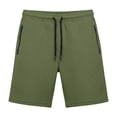 thumbnail image 5 of Yaoyar Men's Waffle Knit Shorts Solid Color Elastic Waistband Zip Pockets Breathable Lightweight Summer Bottoms, 5 of 5