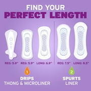 Poise Daily Incontinence Panty Liners, 2 Drop Very Light Absorbency, Long, 81 Count