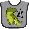 thumbnail image 3 of Inktastic I Love My Dad with Baby and Daddy Tyranasaurus Rex Boys or Girls Baby Bib, 3 of 4