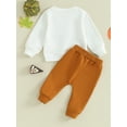 thumbnail image 3 of Diconna Toddler Baby Boy 2Pcs Thanksgiving Clothes Long Sleeve Sweatshirt Solid Color Pants Festival Outfit 12-18 Months, 3 of 8