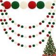 thumbnail image 4 of TETOU 3 Pack Christmas Pom Pom Garland for Tree Indoor Home Room Decor,Cute Hanging Felt Ball Red White Green Pompom Bead String Banner Christmas Decorations Birthday Party Supplies, 4 of 6