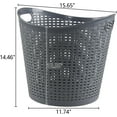 thumbnail image 4 of Kiddream 6 Pack Plastic Laundry Clothes Hamper Baskets, Large Storage Baskets for Organizing, 30 Liters Capacity, Dark Grey, 4 of 7