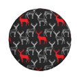 Spare Tire Cover Simple Hand Painted Deer Red White Universal Fit for