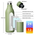 thumbnail image 3 of BJPKPK Insulated Water Bottles with Strap,25oz Stainless Steel Metal Flask,Camp Green, 3 of 6