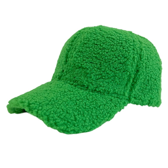 PMVFHDE Women's Brushed Lined Baseball Cap Warm Winter Knit Hat with Brim Outdoor Casual Adjustable Hat Green