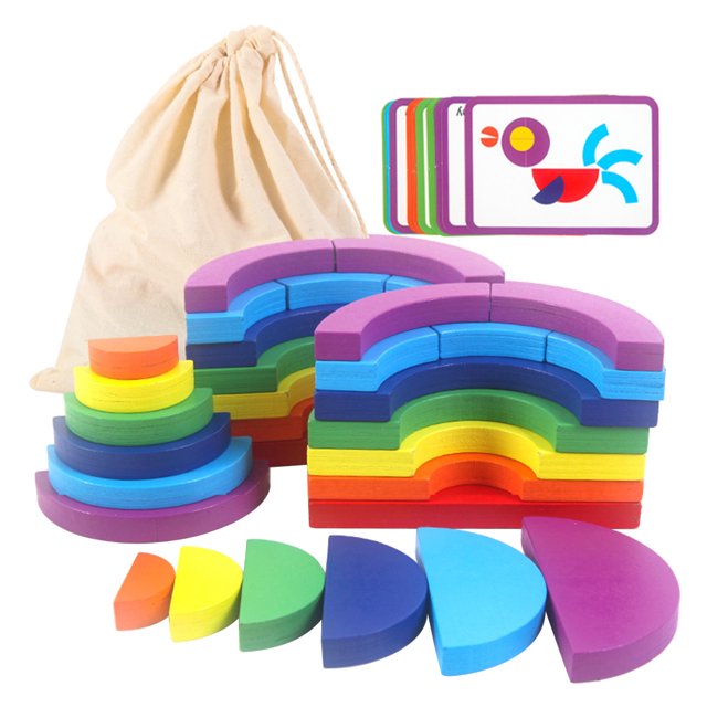 Bloques de madera 3D, rompecabezas de juguete, juego de bloques de diseño de madera, rompecabezas de forma geométrica, juguetes educativos clásicos para guardería para niños