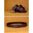 thumbnail image 3 of Catelles Genuine Leather Pin Brass Buckle Brown Belt for Men Durable Stylish&For waist 48in Width 1.5in(3.8cm), 3 of 10