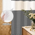thumbnail image 3 of No Hook Shower Curtain, Farmhouse Black White Striped Shower Curtains for Bathroom with See Through Top Window, Modern Stripes Waterproof & Washable Bath Curtain Small Stall 36"x78", 3 of 9