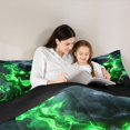thumbnail image 4 of Castle Fairy Spooky Skull Octopus Twin Comforter Sets 2pcs,Gothic Flame Tentacle Scene Bedding Set,Lime Black,1 Comforter and 1 Pillowcase,Black Reversible, 4 of 6