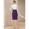 thumbnail image 5 of DARING DIVA Women's Ruched Bodycon Midi Pencil Skirt XL Purple, 5 of 7