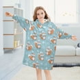 thumbnail image 4 of Wearable Blanket Hoodie for Kids Squirrel Snowflake Flannel Hooded Blanket with Pockets and Sleeves Suitable for Boys and Girls, 4 of 7