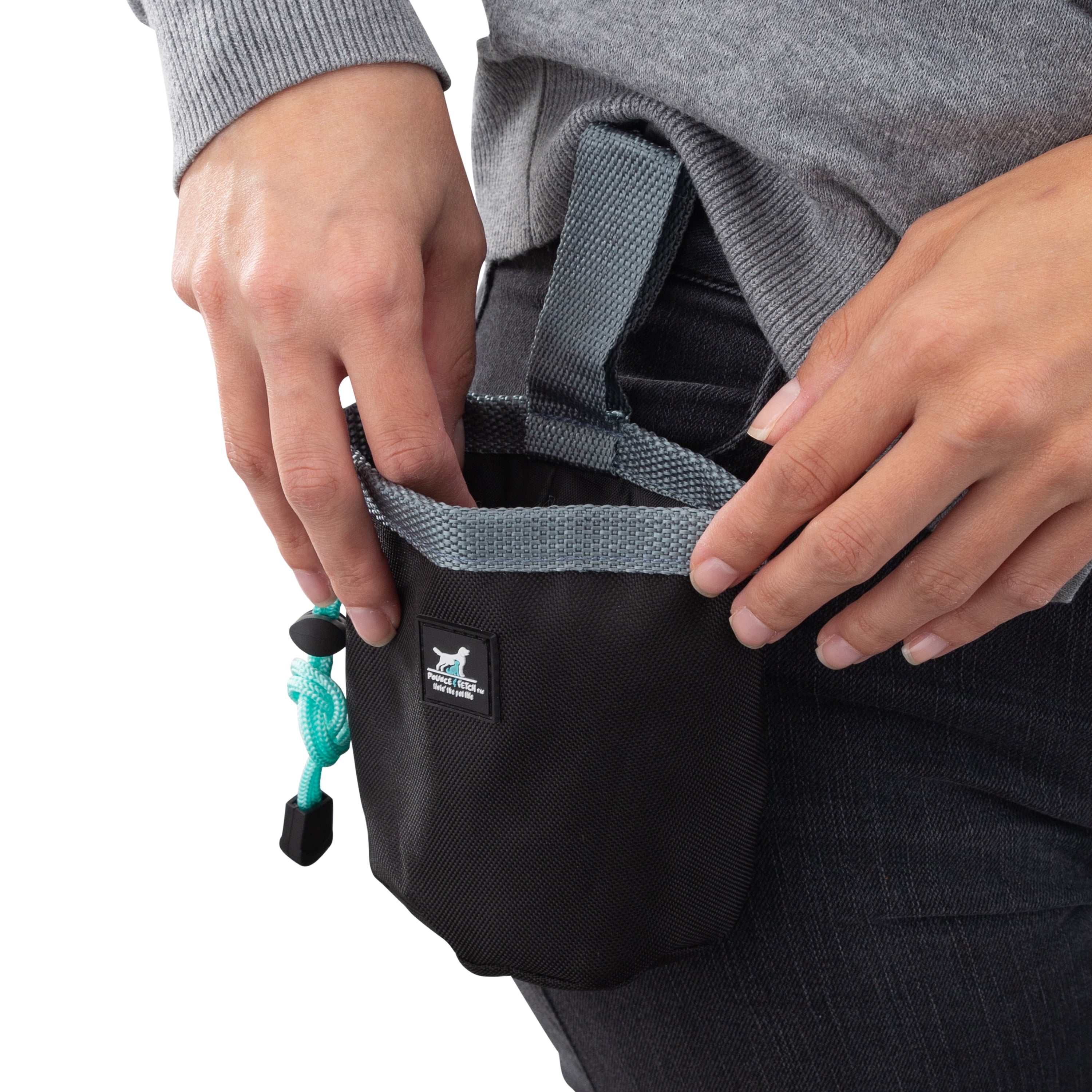 Pounce + Fetch Dog Training Treat Small Travel Pouch, Black
