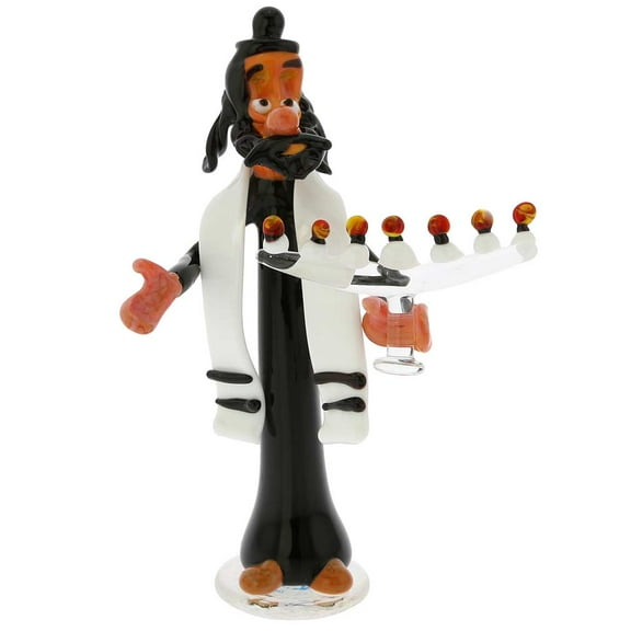 GlassOfVenice Murano Glass Rabbi with Menorah
