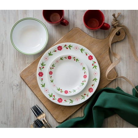 Corelle Classic Spring Pink 16 Piece Dinnerware Set Walmart Com