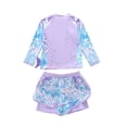 thumbnail image 2 of Bellafa Toddler Girls Rash Guard Bathing Suit Mermaid Long Sleeve Two Piece Swimsuit with Shorts UPF 50+ 3-9 Years Summer Beachwear, 2 of 7
