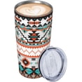 thumbnail image 3 of Ethnic Geometric Aztec 20oz Stainless Steel Cups, Insulated Stainless Steel Travel Coffee Mug Tumbler With Lid And Straw Durable Coffee Cup Water Bottle For Hot & Cold Drinks, 3 of 6