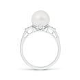 thumbnail image 2 of Angara South Sea Cultured Pearl Ring with Cluster Diamonds in 14K White Gold for Women | June Birthstone Jewelry for Her, 2 of 8